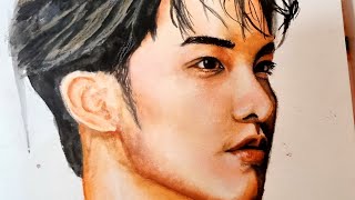 Tay Tawan เต ตะวัน | Watercolor Portrait Painting #taytawan #tawan_v #watercolor