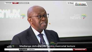 Retired Justice Mbuyiseli Madlanga delivers the Oliver Tambo Memorial Lecture