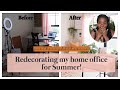 Creating a Happier + Functional Workspace on a Budget!|Home Office  Summer ☀️ Refresh!|JBK