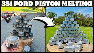 351 Ford Cleveland Piston Melt Down  Bulk Bars  ASMR Metal Melting  Trash To Treasure  BigStackD