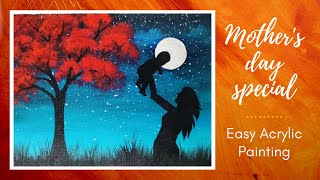 Mother's Day Special Painting | Easy Acrylic Painting for Beginners | Acrylic Painting Step by Step