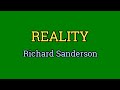 Reality  richard sanderson lyrics