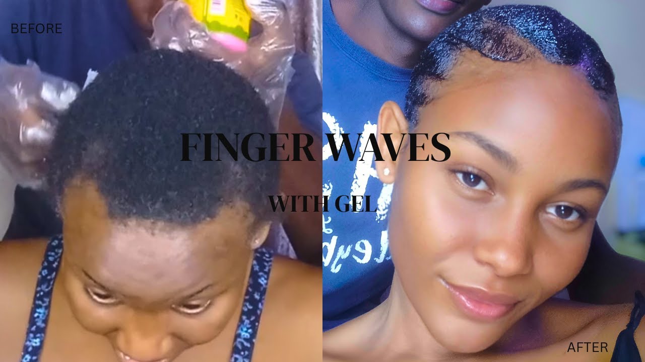 FINGER WAVES ON SHORT 4C HAIR || MY BOYFRIEND RELAXED,DYED AND STYLED ...
