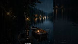 Lonely Lantern Boat in the Rain 🌧️ | Cozy Lake Night Ambience for Sleep & Relaxation