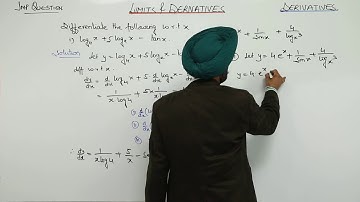 Online l ICSE l CLASS 11 l MATH l DIFFERENTIATION l Important Question exponential functions l L34