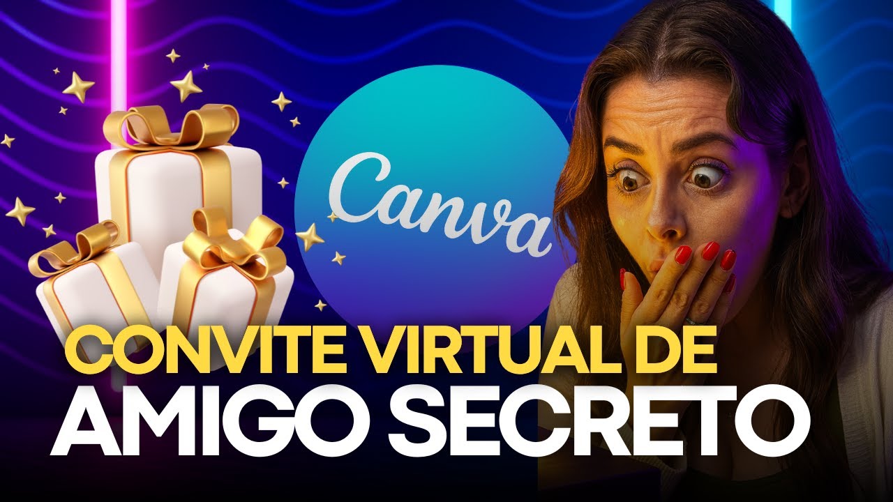 Como Criar Convite Interativo de Amigo Secreto Virtual no Canva | com Lista de Presentes Tutorial