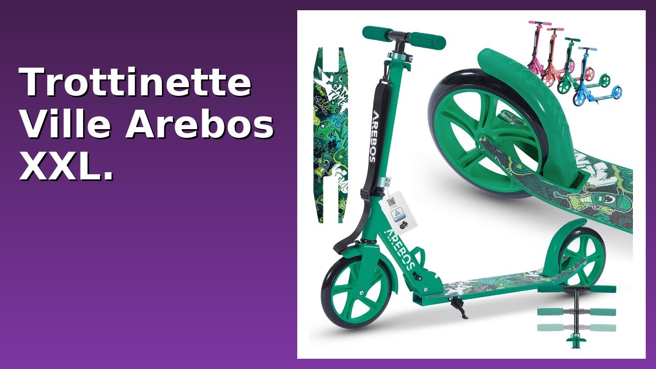 Trottinette AREBOS Rouge Avec Roues LED, Suspension Avant, Porte-bouteille – Pliable (ado/adulte)