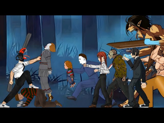 Chainsawman vs Jason, Makima, It Pennywise, Chuky the doll, Jeff the killer, Aki, Gundevil [DC2] class=