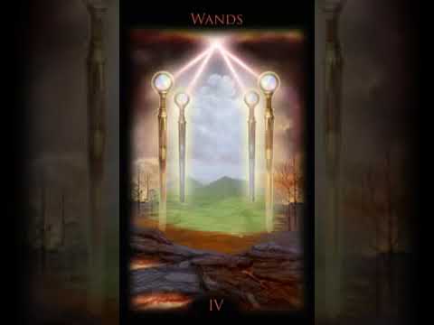 Quatro de Paus - Four of Wands - Tarot 3D