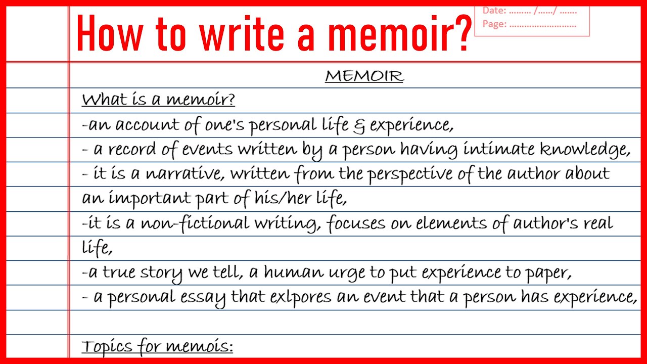 how do you start a memoir essay