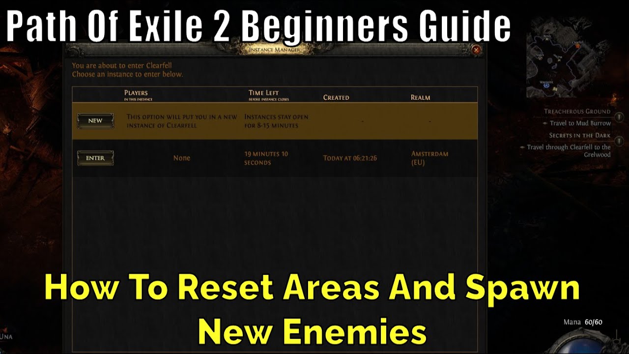 Path Of Exile 2 Beginners Guide, How To Reset  Areas And Spawn New Enemies