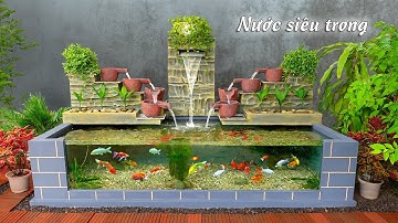 Bể cá 3 thác nước tuyệt đẹp cho góc vườn nhà bạn