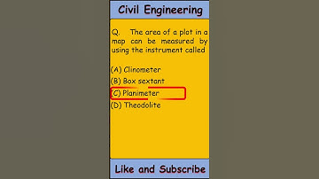 Surveying MCQ Questions & Answers | Civil engineering MCQ | Civil engineering questions | #shorts
