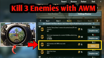 KILL 3 ENEMIES WITH AWM WEEK 3 SEASON 7 PUBG MOBILE MISSION || By Flawx Gaming