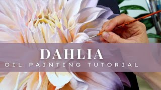 Dahlia Oil Painting Tutorial + Timelapse || How to Paint Realistic Flowers and Petals screenshot 3