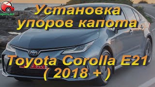 Установка упоров капота (амортизаторов) на Toyota Corolla 12 / Тойота  Королла 12 (www.upora.net)