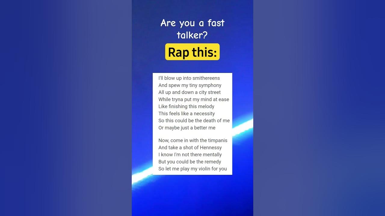are you a fast talker? #lyrics #music #singer #test are you a fast talker? #lyrics #music #singer #test