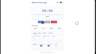 Workout Timer App Using HTML, CSS and JavaScript with Source Code