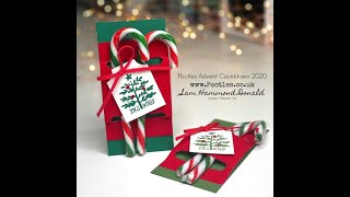 Pootles Advent Countdown 2020 Velveteen Paper Candy Cane Treat Holder