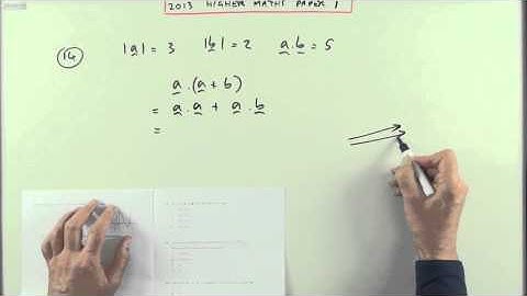 2013 SQA Higher Maths:  paper 1: nos. 13 to 16