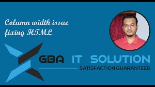 Column width issue fixing HTML