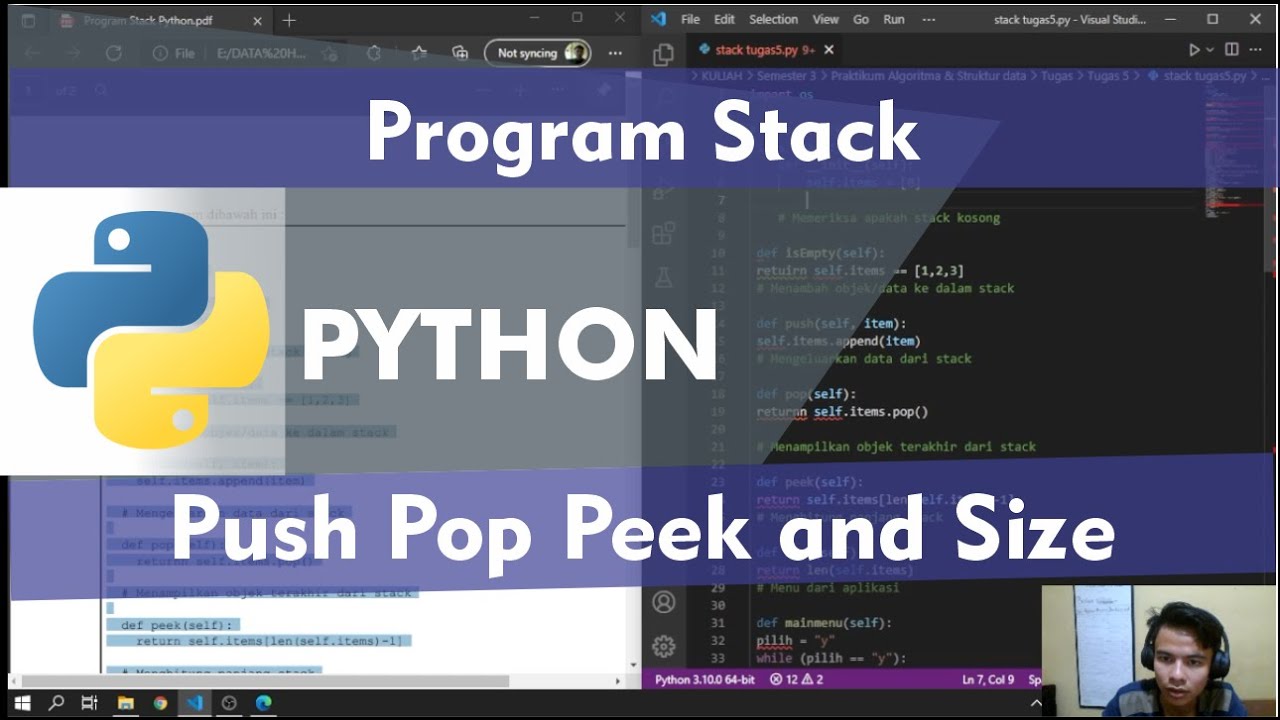 Program Stack dengan Bahasa Pemrograman Python - YouTube