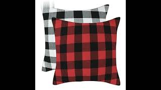 Farmhouse Buffalo Check Plaid Throw Pillow Covers