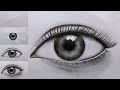 Realistic eye drawing step by step 