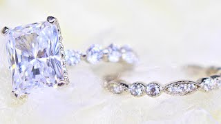 ♡ Unboxing: Sterling Silver 4.0 Carat Wedding Ring Set | HelloJewelr