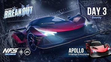 Need For Speed: No Limits | Apollo Intensa Emozione (Winter Breakout - Day 3 | Bounty) - SE Guide