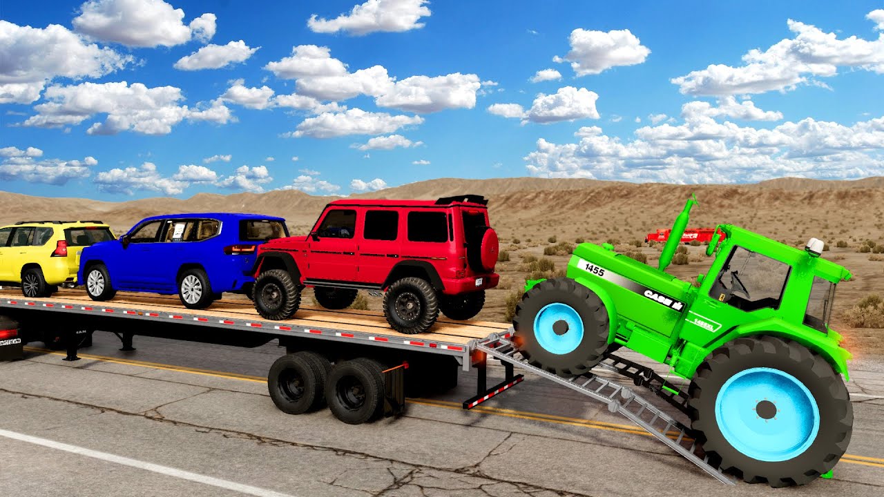 Flatbed Black McQueen | Transportation with Truck - Crash vs Car # |21 BeamNG.Drive Gameplay