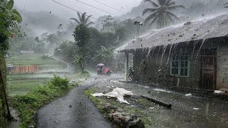 Download lagu Berjalan-jalan di pedesaan Indonesia saat hujan deras || untuk tidur dan bersantai
