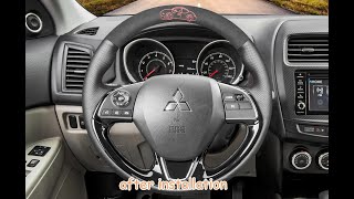 MEWANT--- for Mitsubishi Outlander 2016 / ASX 2016 Car Steering Wheel Cover Installation
