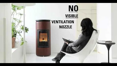 TUBE the first round pellet stove without visible ventilation nozzle