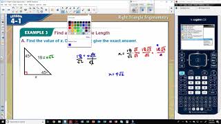4-1 Example 3 Find a Missing Side Length (Special Right Triangle)