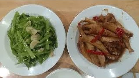 cá bống kho tiêu rau muống xào tỏi bữa cơm chiều đơn giản