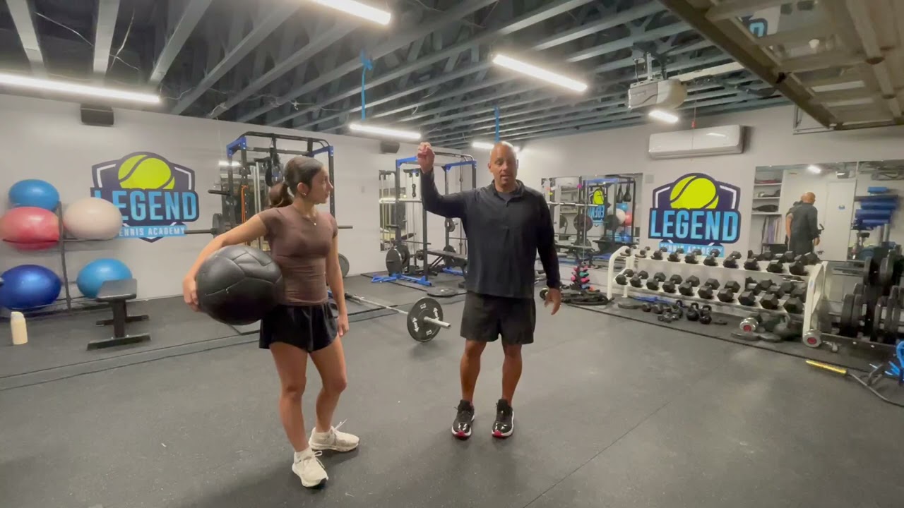 Rotational Med Ball Throws for INSANE Forehand & Backhand Power by Peter Adhihetty.