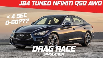 JB4 Tuned Infiniti Q50 vs Stock | Drag Race | 1/4 Mile | 0-60 | Visualizer