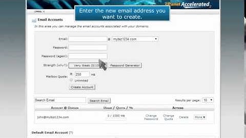 How to create a new email account in cPanel