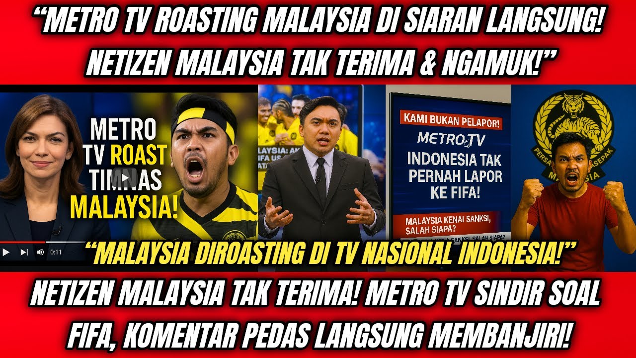 Metro TV Roasting Timnas Malaysia di TV Nasional! Netizen Malaysia Langsung Mengamuk Tak Terima!