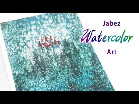 浪漫風景水彩畫《水彩城堡》Watercolor castle | 水彩の城 | 수채화 성 《DIY彩繪系列 #37》