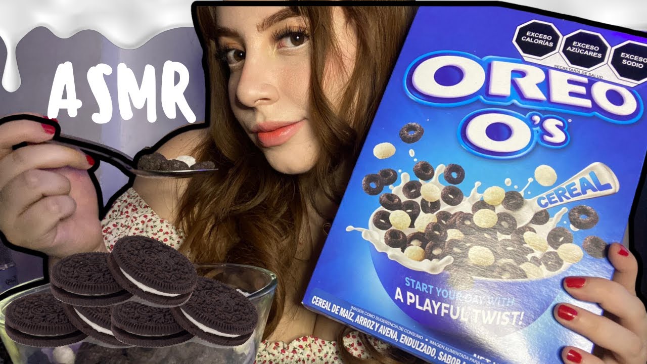 ASMR MUKBANG - COMIENDO cereal de OREO CON LECHE - MUY CRUJIENTE, CRUNCHY -Fher ASMR