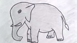 elephant drawing simple draw pages easy animal drawings way paintingvalley