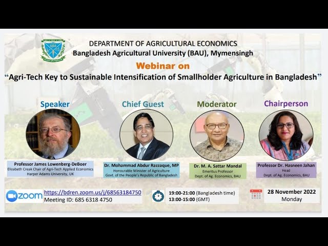 Agri-Tech Key to Sustainable Intensification of Smallholder Agriculture in Bangladesh