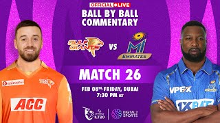 Match -26: Gulf Giants vs MI Emirates, OFFICIAL Ball-by-Ball Commentary | #ILT20