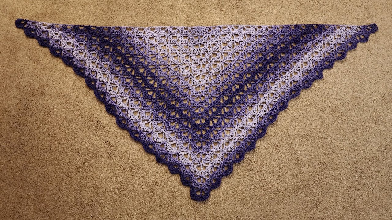 🪻 The Iris Shawl - Crochet Tutorial! 🪻(2 Row Repeat!)
