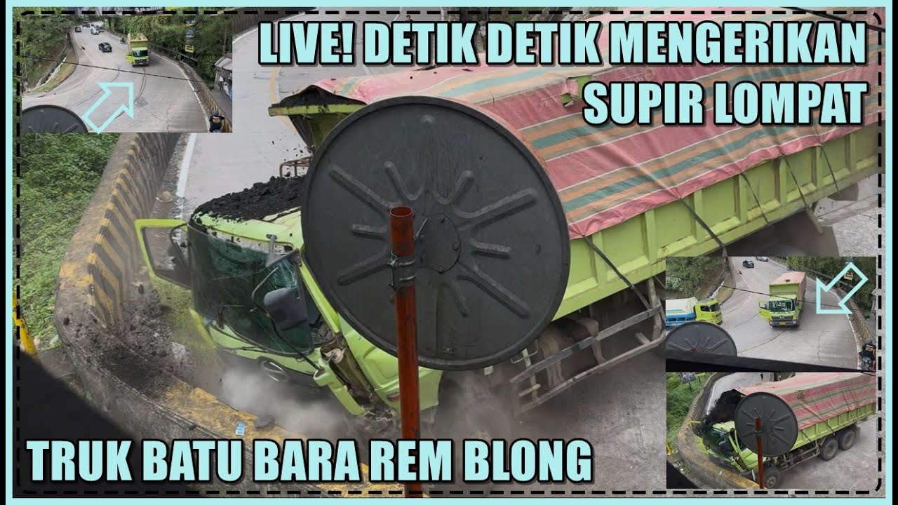 Terekam Jelas, Live Detik Detik Mengerikan Truk Batu Bara Rem Blong Supir Lompat di Sitinjau Lauik