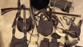 Traditional Leather Hunting Gear  Possibles Bag  Powder Horn  Knife  Clothing