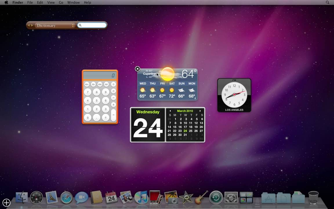 dashboard mac os