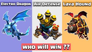 Air Defense VS Electro Dragon VS Lava Hound | Clash Of Clans